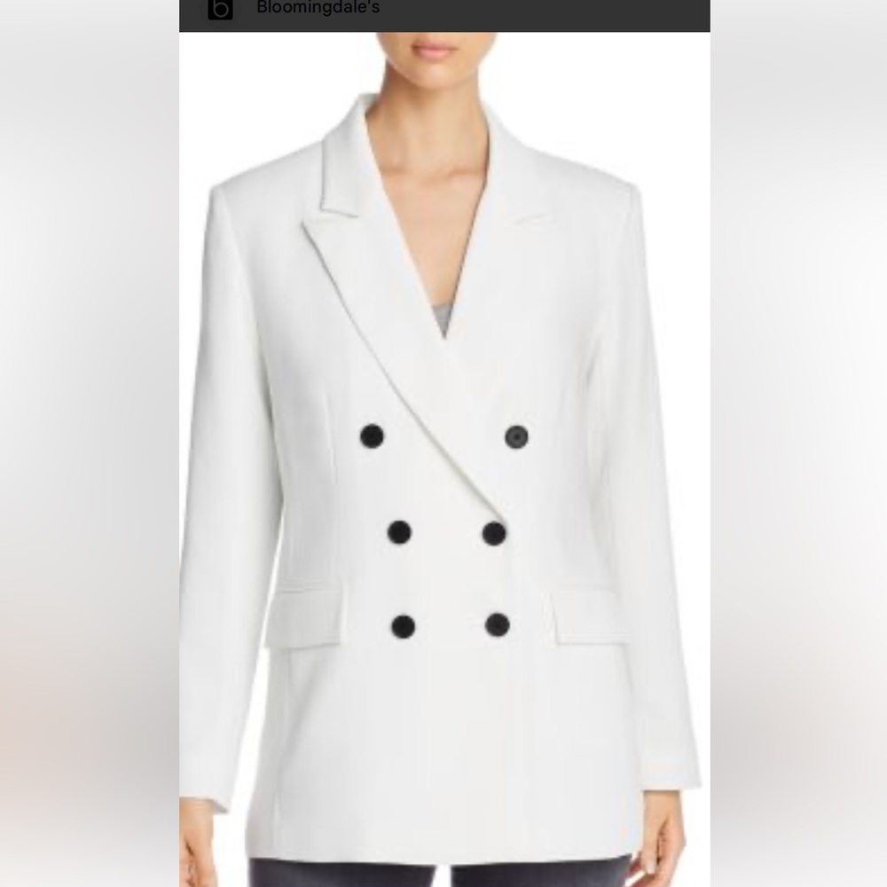 Marled Classic White Double Breasted Blazer